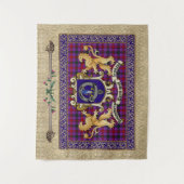 Tenture Montgomery Clan Badge & Tartan avec Lions (Devant)