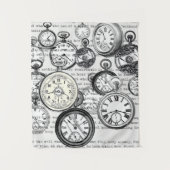 Tenture Montre de poche victorienne Alice au pays des merv (Devant)