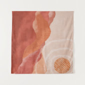 Tenture Monts Boho en terre cuite, affiche abstraite. (Devant (Horizontal))