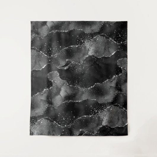 Tenture Moody Agate | Onyx Black Vampy Glam fond photo (Devant)