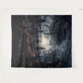 Tenture Moody Gothic Autumn Moonlit Graveyard XLarge (Devant (Horizontal))