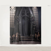Tenture Moody Gothic Dark Alter Fleurs Bourgogne XLarge (Devant)