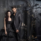 Tenture Moody Gothic Dark Alter Table et bougies XLarge