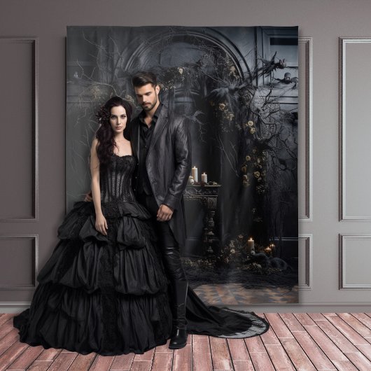 Tenture Moody Gothic Dark Alter Table et bougies XLarge