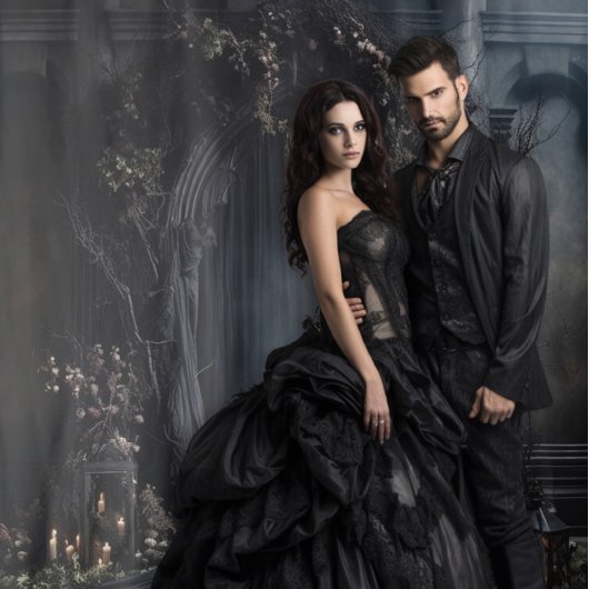 Tenture Moody Gothic Dark Arch & Lanterns XLarge