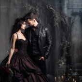 Tenture Moody Gothic Dark Arch & Rose Roses XLarge