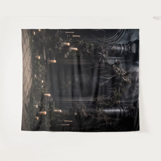 Tenture Moody Gothic Dark Mariage Arch & bougies XLarge (Devant (Horizontal))