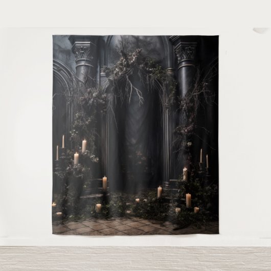 Tenture Moody Gothic Dark Mariage Arch & bougies XLarge (Devant)