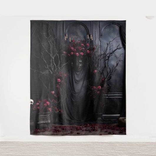 Tenture Moody Gothic Dark Room avec Mauve Rose XLarge (Devant)