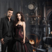 Tenture Moody Gothic Mansion Blue Chaises d'étude XLarge