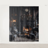 Tenture Moody Gothic Mansion Blue Chaises d'étude XLarge (Devant)