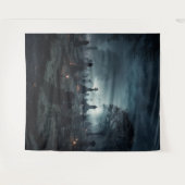 Tenture Moody Gothic Misty Graveyard à Dusk XLarge (Devant (Horizontal))