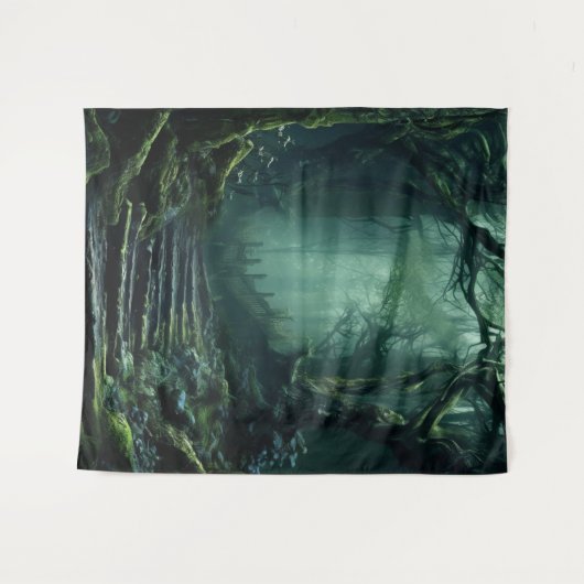 Tenture Moody gothique Forêt foncée Marches (Devant (Horizontal))