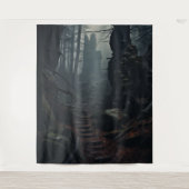 Tenture Moody gothique Forêt foncée Marches et ruines XLar (Devant)