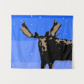 Tenture Moose en hiver - Art original de la faune (Devant (Horizontal))