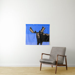 Tenture Moose en hiver - Art original de la faune