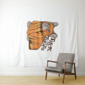 Tenture Mops d'Halloween (En situation (horizontale))