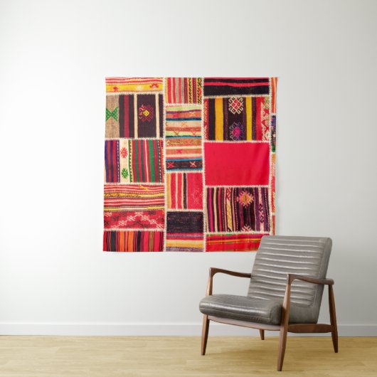 Tenture Moquette turque patchwork fait main. Patchwork Pat (En situation)
