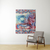 Tenture MORGANA Enchantress et Dragon, Imaginaire bleu ros (En situation)