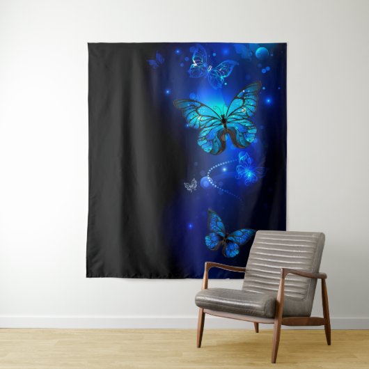 Tenture Morpho Butterfly in the Dark Background (En situation)