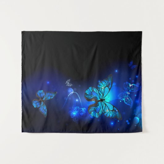 Tenture Morpho Butterfly in the Dark Background (Devant (Horizontal))