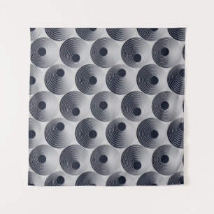 Tenture Mosaïque argent-noir : texture des anneaux concent