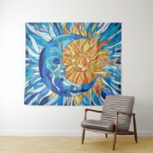 Tenture Mosaïque du soleil et de la lune (En situation (horizontale))