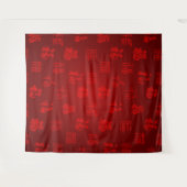 Tenture Mot calligraphie chinois rouge 福 (Devant (Horizontal))
