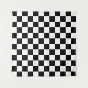 Tenture Motif à carreaux à damier noir et blanc