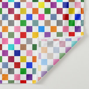 Tenture Motif à carreaux coloré blanc