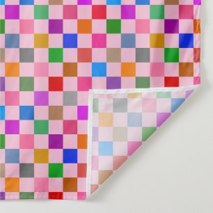 Tenture Motif à carreaux coloré rose
