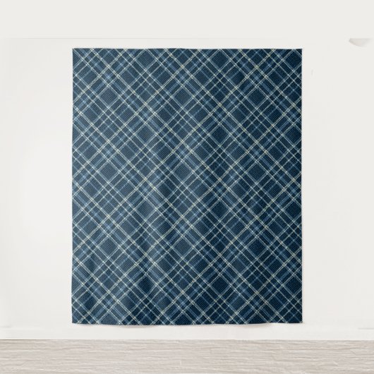 Tenture Motif à carreaux pointillés. Gris-bleu. (Devant)