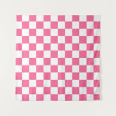 Tenture Motif À damiers chèque rose blanc (Devant (Horizontal))