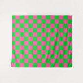 Tenture Motif À damiers chèque rose vert (Devant (Horizontal))