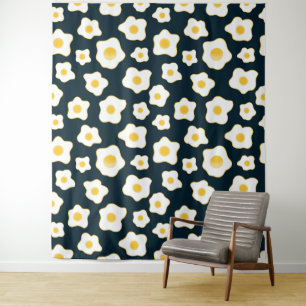 Tenture Motif à fleurs aux oeufs frits mignons