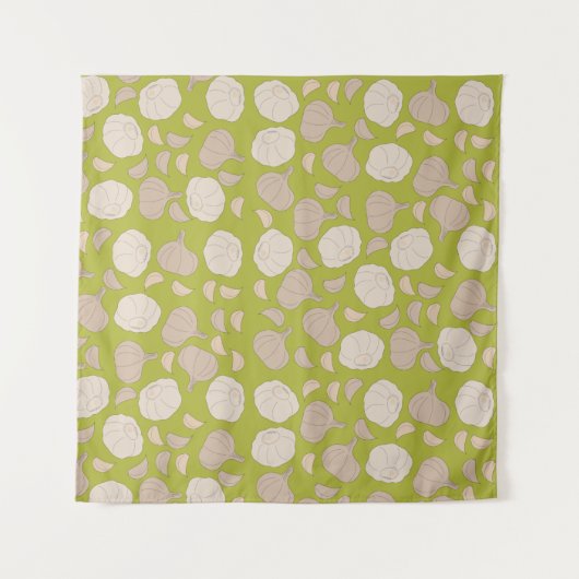 Tenture Motif à l'ail - Cloches et ampoules à l'ail (Devant (Horizontal))