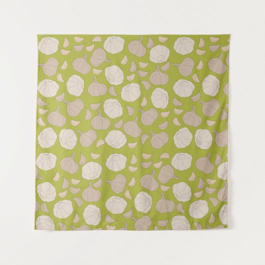 Tenture Motif à l'ail - Cloches et ampoules à l'ail (Devant)