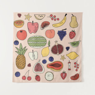 Tenture Motif à main de fruits