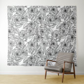 Tenture motif à main rose (En situation (horizontale))