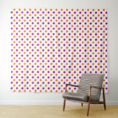 Tenture Motif à pois orange violet blanc (En situation (horizontale))