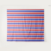 Tenture Motif à rayures blanches rouges bleues   (Devant (Horizontal))