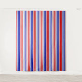 Tenture Motif à rayures blanches rouges bleues   (Devant)
