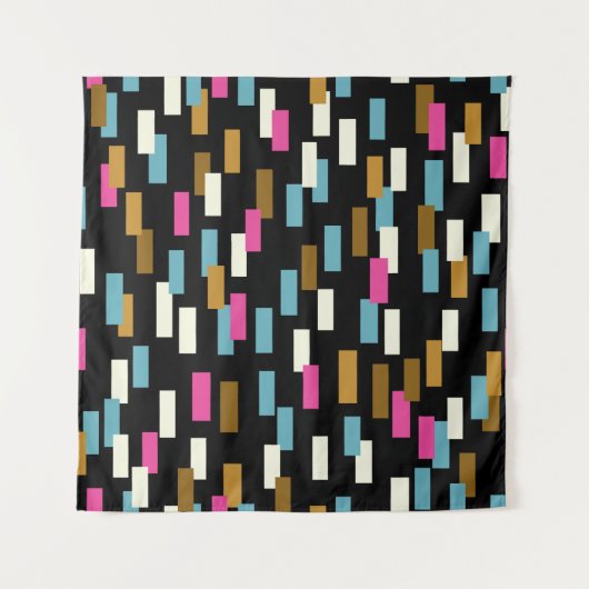 Tenture motif Abstrait aux formes géométriques texturées. (Devant)