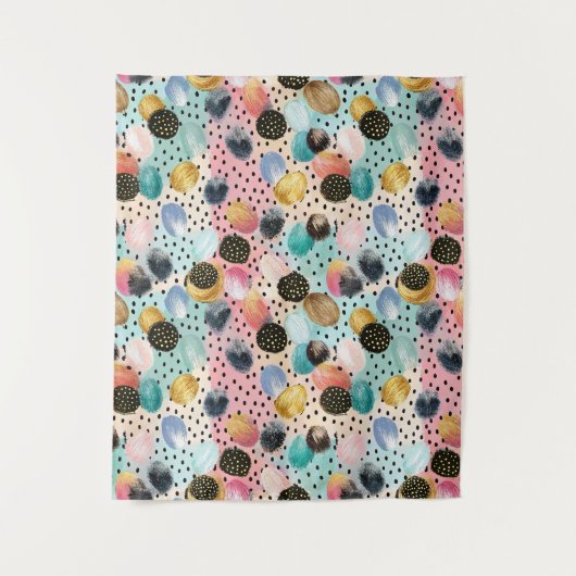 Tenture Motif Abstrait brosse et Pointe Polka (Devant)