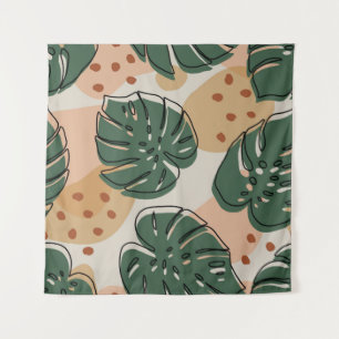 Tenture Motif Abstrait de boho monstera. PA moderne sans s