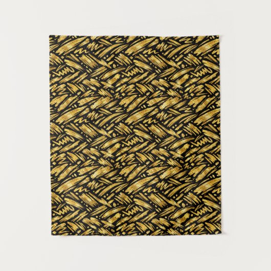 Tenture Motif abstrait de feuille d'or (Devant)