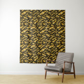 Tenture Motif abstrait de feuille d'or (En situation)