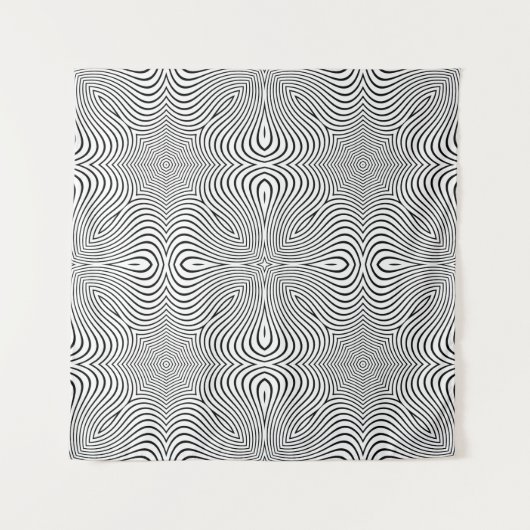 Tenture motif Abstrait de rayures ondulées ou d'un rel 3D  (Devant)