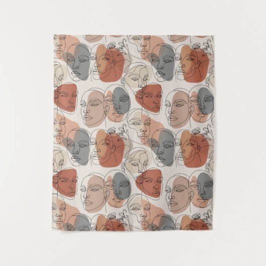 Tenture Motif abstrait de visage féminin (Devant)