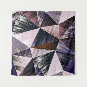 Tenture motif Abstrait en polygone, triangles colorés.